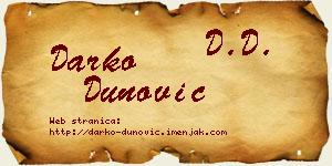 Darko Dunović vizit kartica